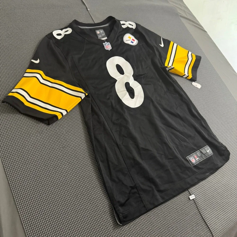 Nike Pittsburgh Steelers Kenny Pickett 8 Jersey Black Mens Small NFL On Field